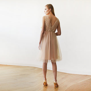 Pink Tulle and Lace Short Dress #1157 Midi Blushfashion