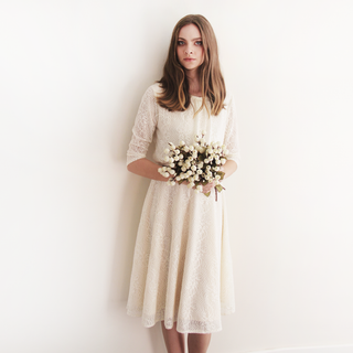 Wedding Dress Separates Two Piece Bridal Gowns , short wedding dress #1307 Midi XXS-XS Blushfashion