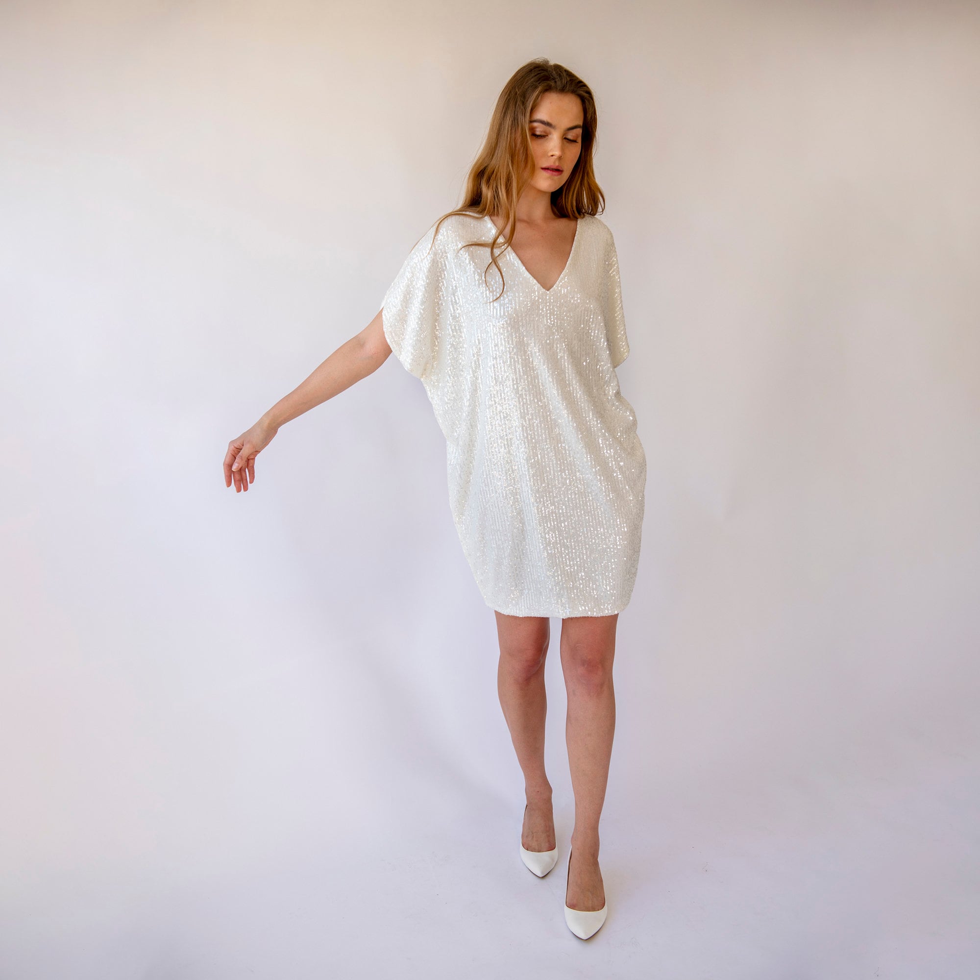 short white sequin party dresses WEDTREND Women Glitter Homecoming Dress with Lace Up Back Fringe Sequin White Bodycon Beaded Short Cocktail Dress, White / US4