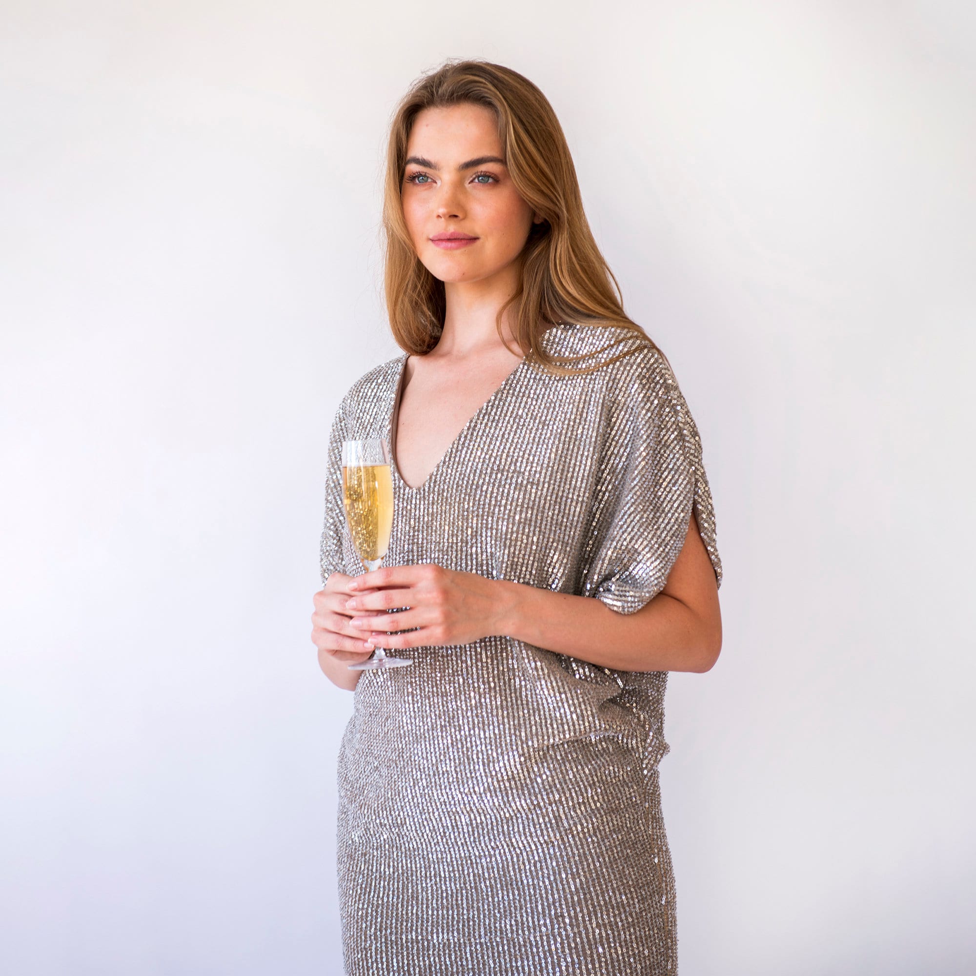 blush silver dress Chic and Holland AR330287 Dress