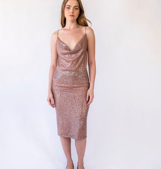 Pencil Sequins Skirt with a slit, New Year's Eve Party Skirt #3045 Blushfashion