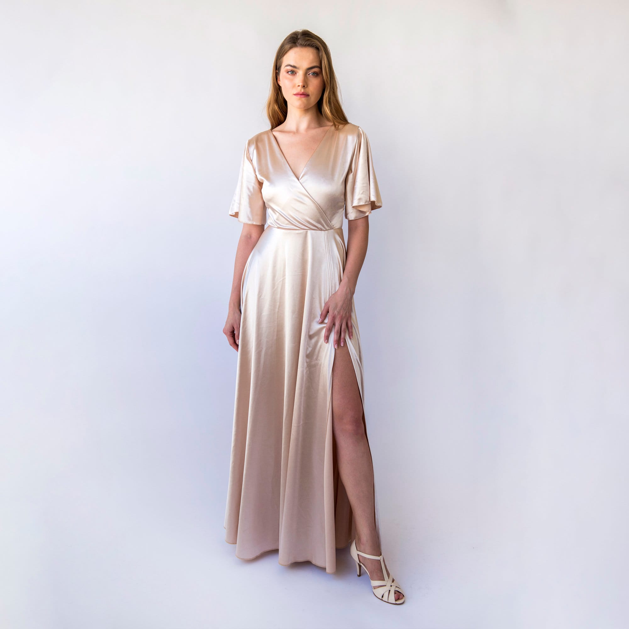short formal wrap dresses Women Summer Wrap V Neck Midi Dress Elegant Aline Party Dress Ruffle Short Sleeve Skater Wedding Guest Dresses Flowy Black at Amazon Women's Clothing store