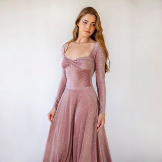 Shimmering Blush Sweetheart, Sexy Festiv Dress With Long Sleeves #1431 Blushfashion