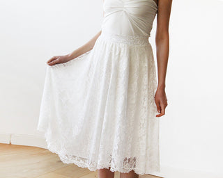 Floral Lace Midi bridal skirt 3030 skirts Blushfashion