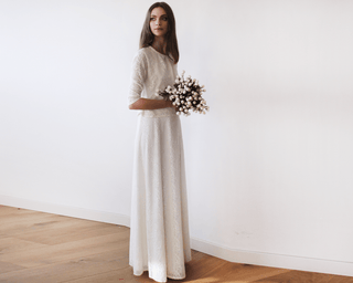 Ivory Lace Wedding Maxi Skirt #3021 skirts Blushfashion