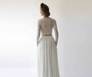 Long Sleeves Ivory Wedding Top #2057 Tops Blushfashion