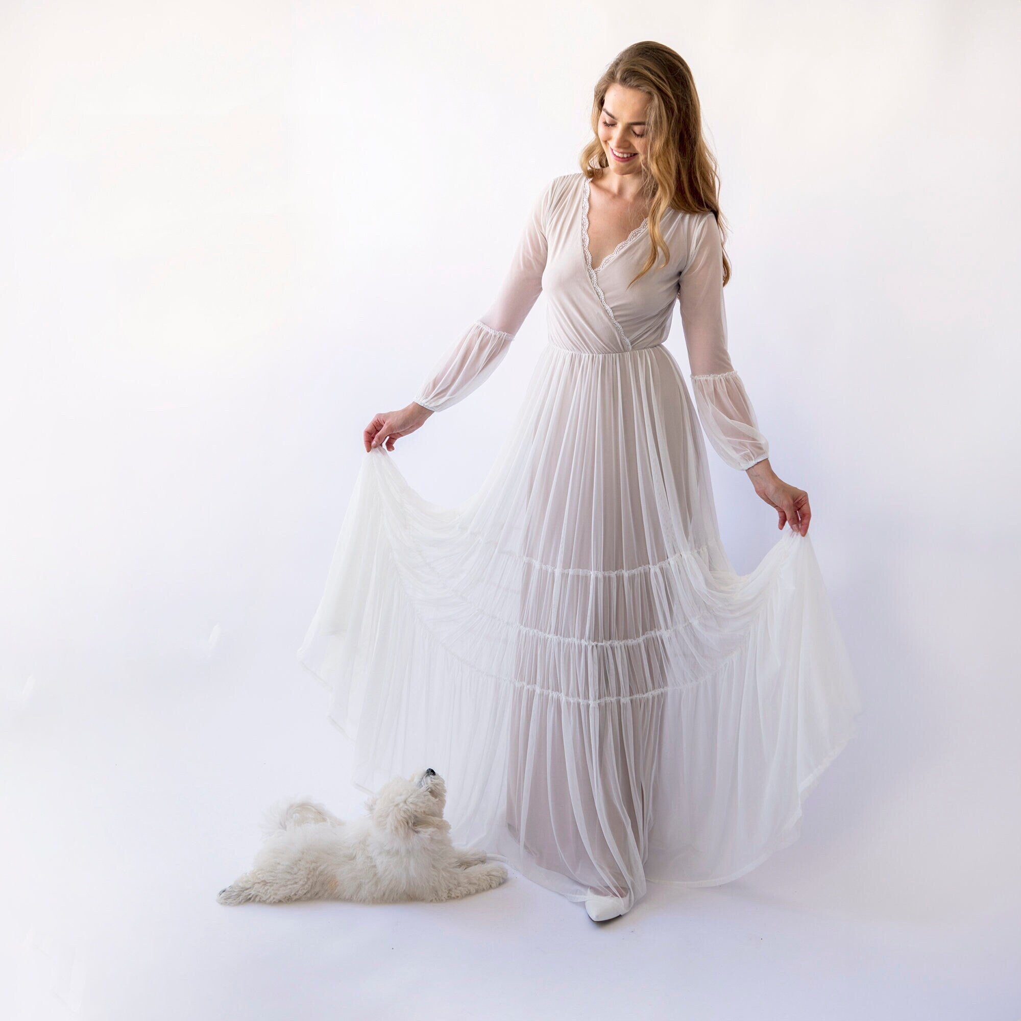 chiffon wrap wedding dress Chiffon wedding dress - exclusive and beautiful