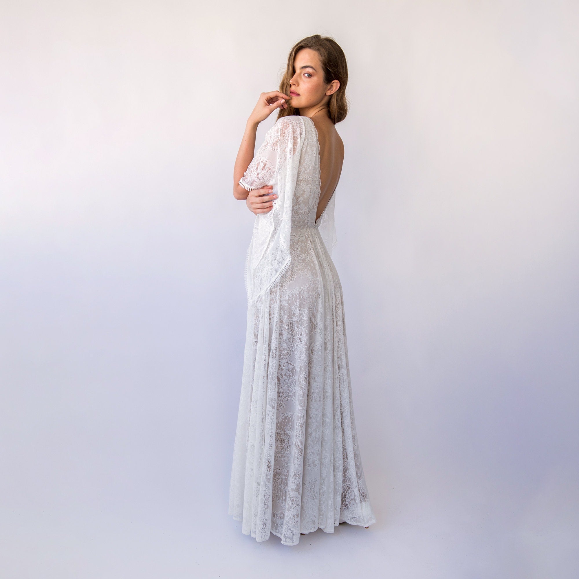 Angel Sleeves Pearly Dress #1468 Angel Sleeves Pearly Dress #1468